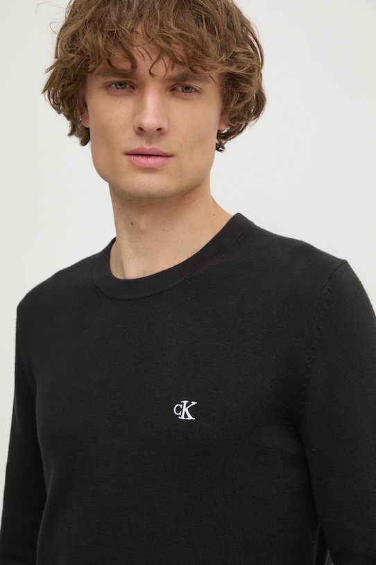 Bavlnený sveter Calvin Klein Jeans čierna J30J326745