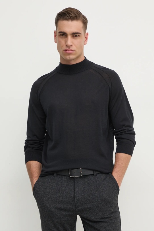 Шерстяной свитер BOSS чёрный 50531154