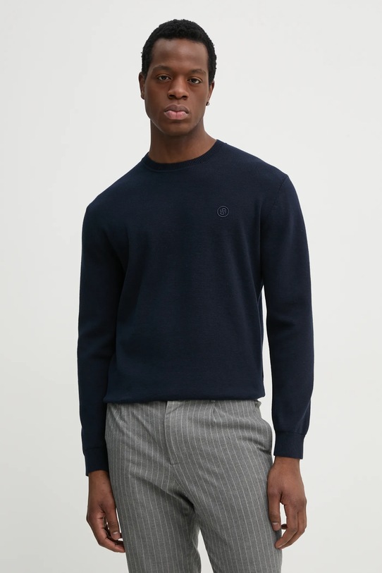 BOSS sweter bawełniany bawełna granatowy 50531574