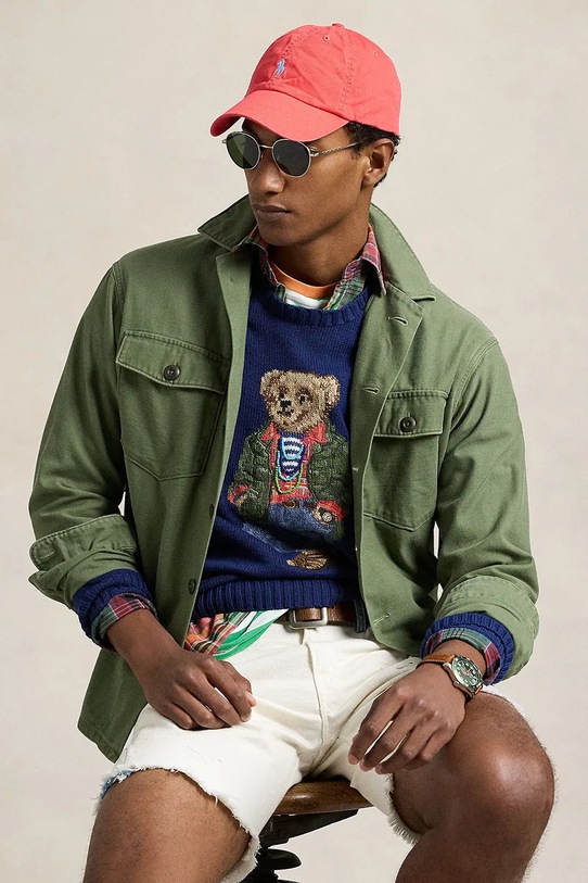 Bavlnený sveter Polo Ralph Lauren 710955762 modrá