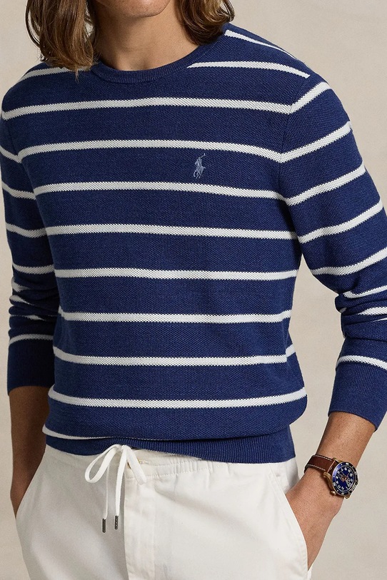 Bavlnený sveter Polo Ralph Lauren modrá 710955764