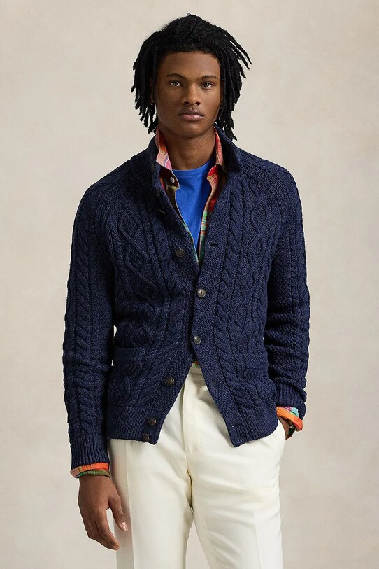 Бавовняний кардиган Polo Ralph Lauren бавовна блакитний 710955904