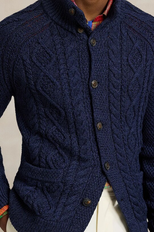 Бавовняний кардиган Polo Ralph Lauren блакитний 710955904