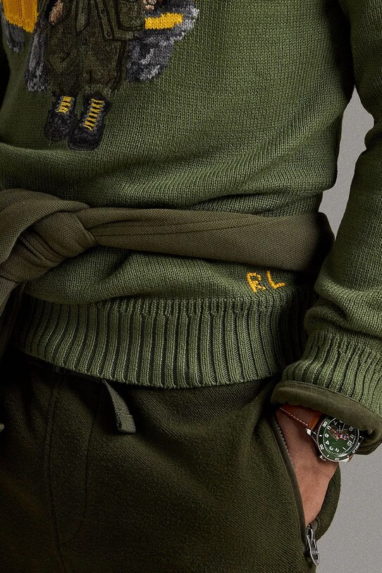 Бавовняний светр Polo Ralph Lauren зелений 710959186