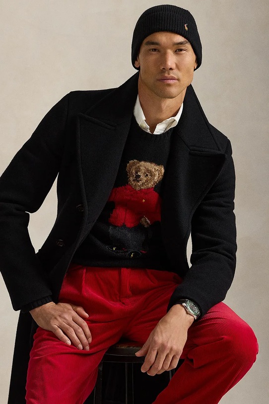 Μάλλινο πουλόβερ Polo Ralph Lauren 710961334 μαύρο