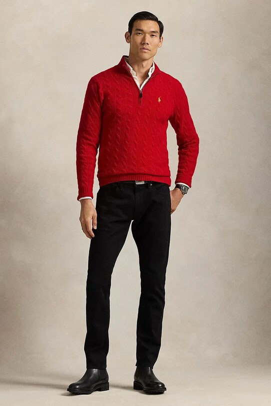 Odzież Polo Ralph Lauren sweter wełniany 710961336 czerwony