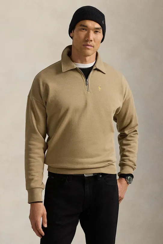 Bavlněný svetr Polo Ralph Lauren propínací béžová 710961601