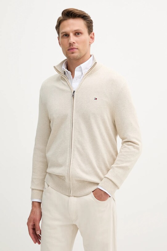 Бавовняний светр Tommy Hilfiger бежевий MW0MW36517