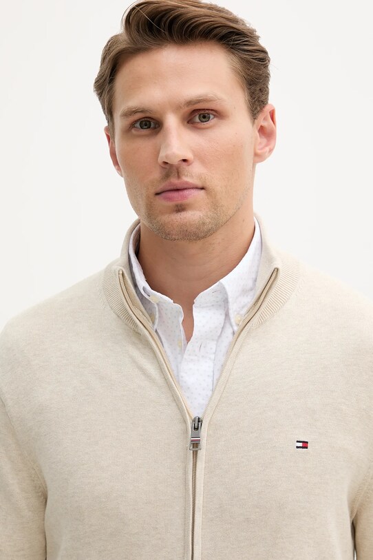 Бавовняний светр Tommy Hilfiger бежевий MW0MW36517