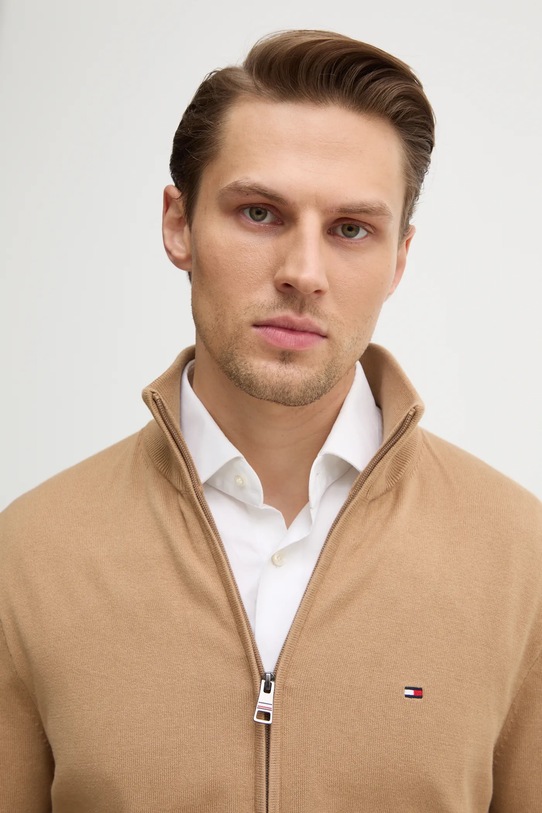 Tommy Hilfiger sweter bawełniany brązowy MW0MW36517