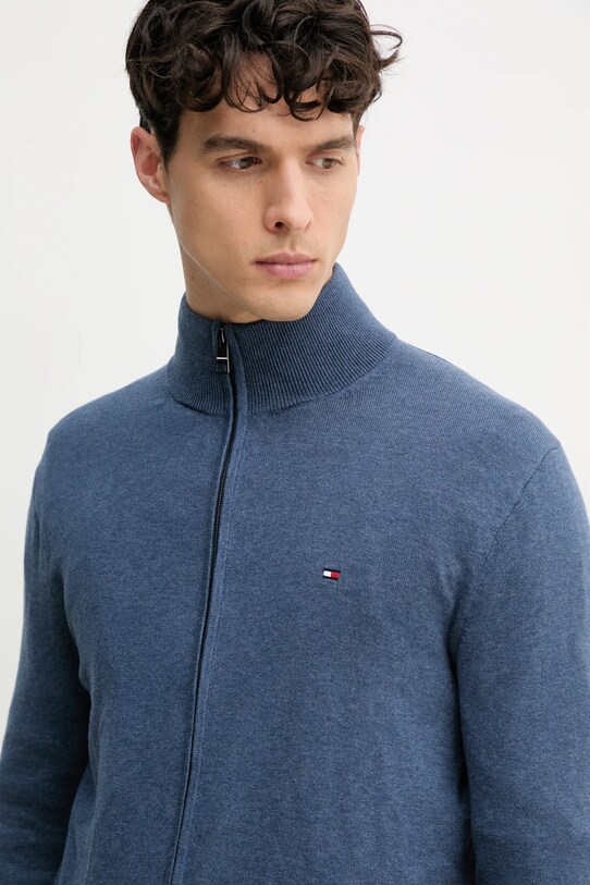 Βαμβακερό πουλόβερ Tommy Hilfiger μπλε MW0MW36517