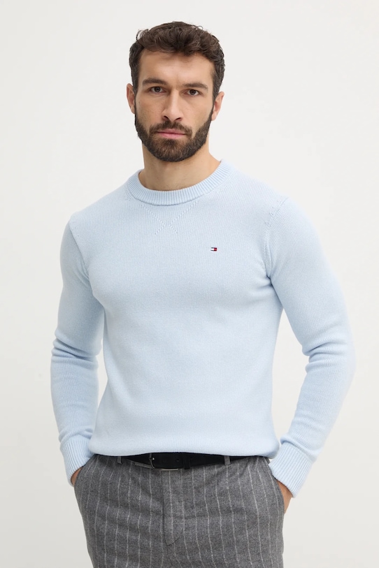 Bavlnený sveter Tommy Hilfiger bavlna modrá MW0MW37397