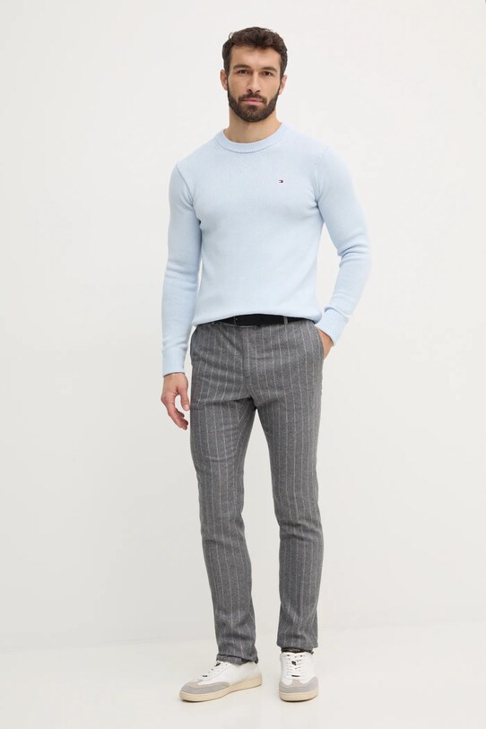Tommy Hilfiger pulover de bumbac MW0MW37397 albastru SS25