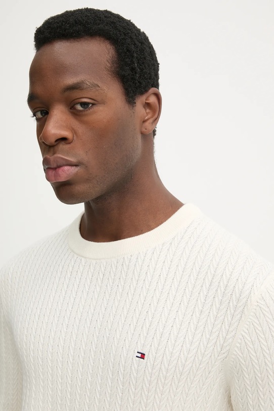 Bavlnený sveter Tommy Hilfiger béžová MW0MW37400