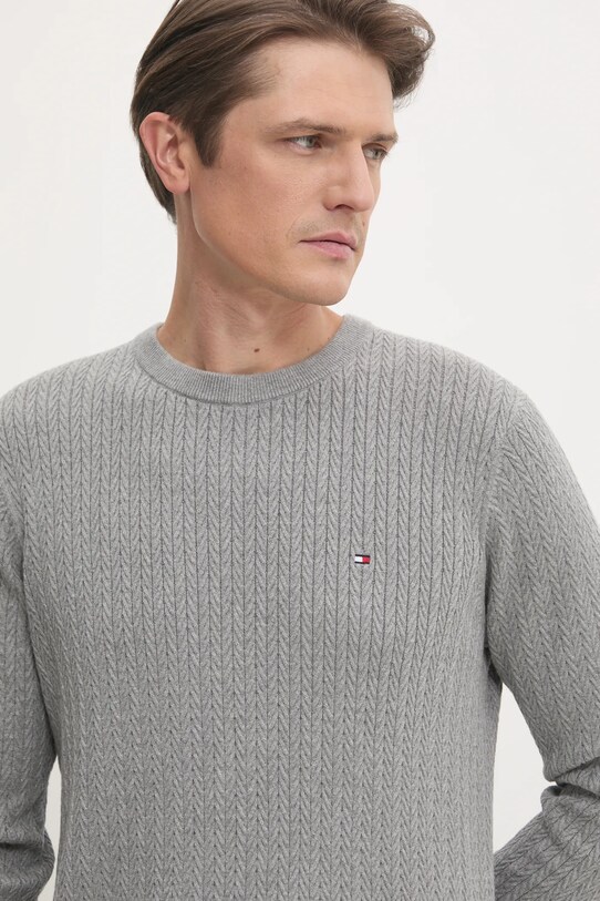 Хлопковый свитер Tommy Hilfiger серый MW0MW37400