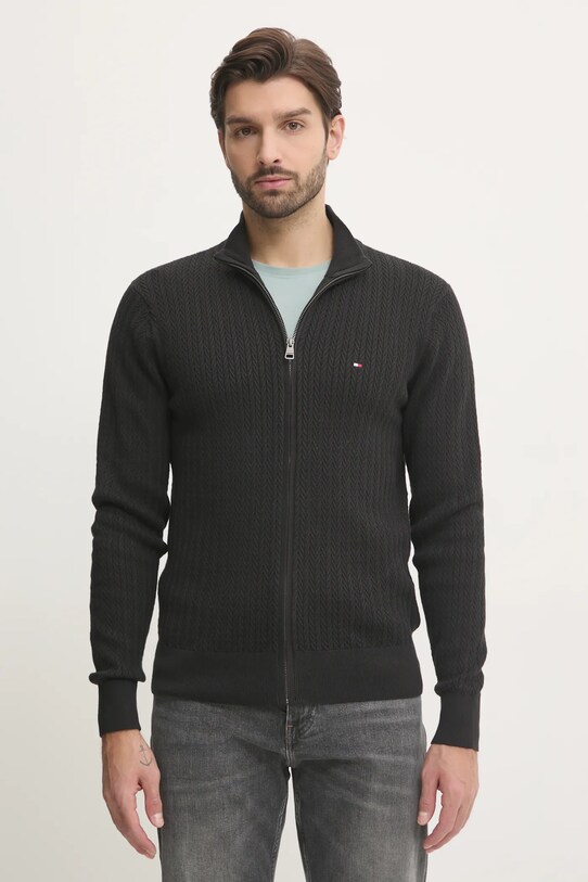 Tommy Hilfiger sweter bawełniany bawełna czarny MW0MW37402