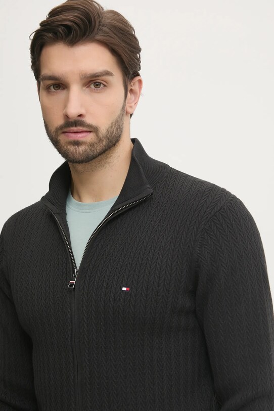 Tommy Hilfiger sweter bawełniany czarny MW0MW37402