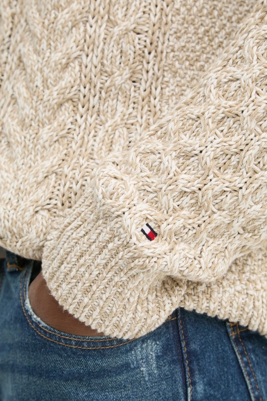 Pamučni pulover Tommy Hilfiger MW0MW37407 bež