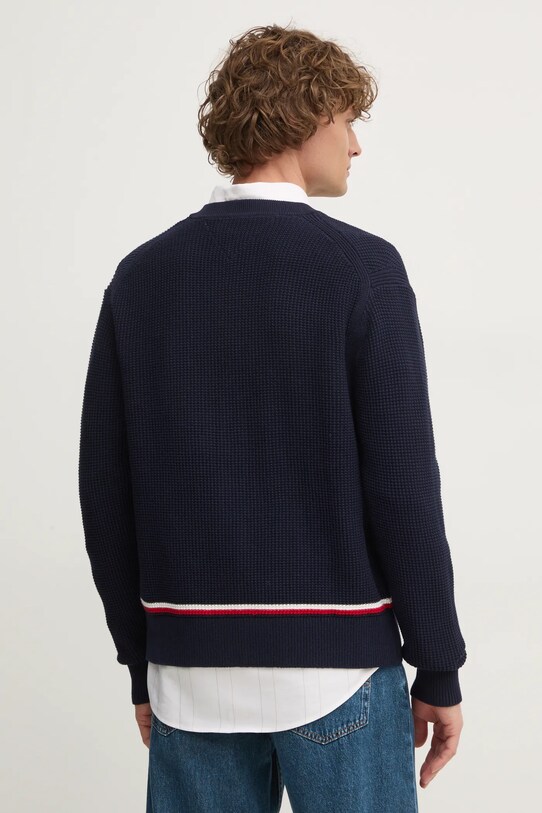 Odzież Tommy Hilfiger kardigan bawełniany MW0MW38087 granatowy