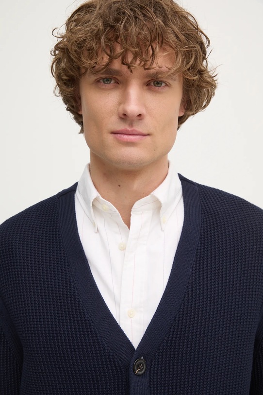 Tommy Hilfiger kardigan bawełniany MW0MW38087 granatowy