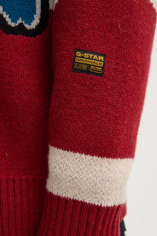 G-Star cardigan din lână D25116.D939 burgundia