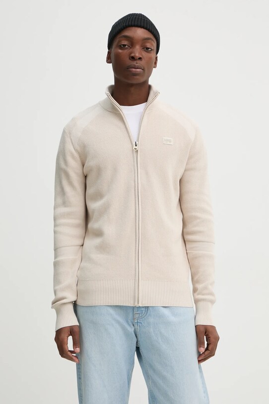 G-Star cardigan din bumbac uni bej D25746.C868