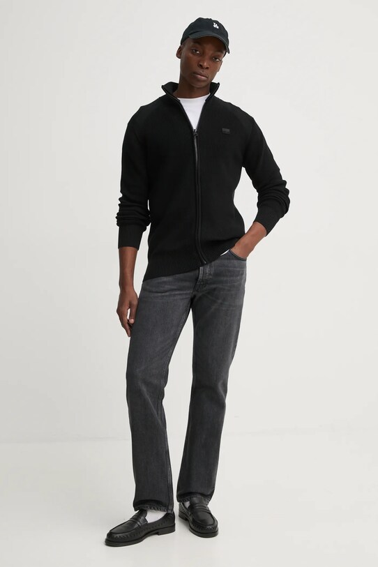 G-Star cardigan din bumbac D25746.C868 negru SS25