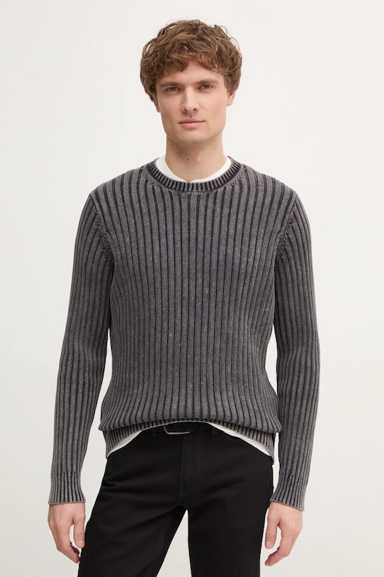 Samsoe Samsoe sweter bawełniany bawełna szary M24400028