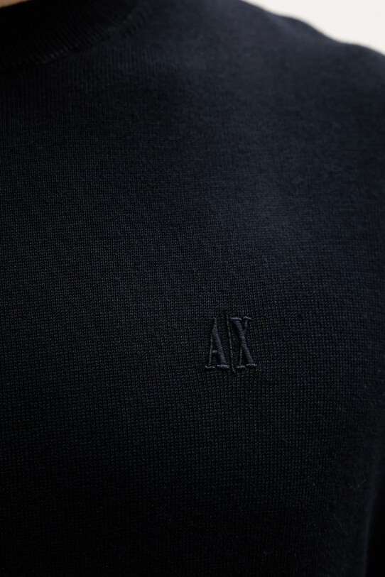 Sveter s prímesou hodvábu Armani Exchange XM000338.AF12291.NOS tmavomodrá