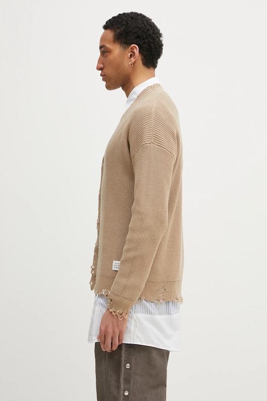 Pamučni kardigan MM6 Maison Margiela SH0HP0008 bež SS25