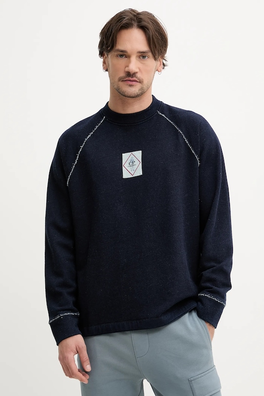 C.P. Company hanorac de bumbac imprimeu bleumarin 18CMSS184A110055W