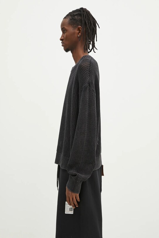 Pamučni pulover Represent Open Gauge Knit Sweater MLM3821.01 crna SS25