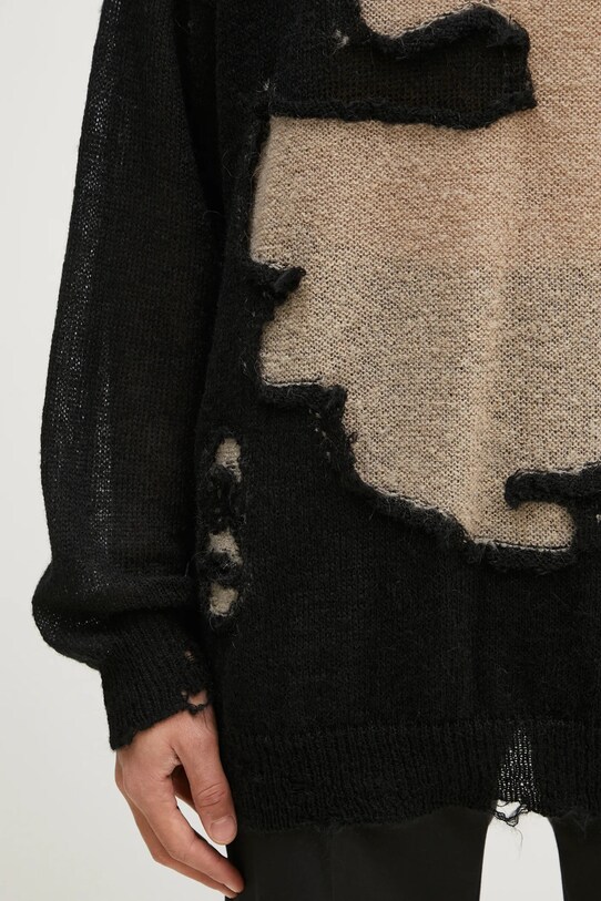 Свитер с примесью шерсти MM6 Maison Margiela чёрный SH0HL0019
