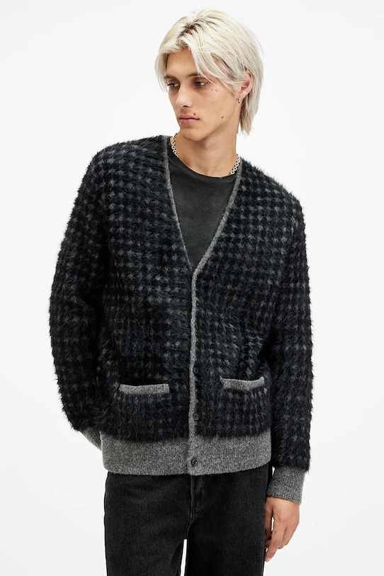 Îmbrăcăminte AllSaints cardigan din amestec de lana EDGAR M041KB negru