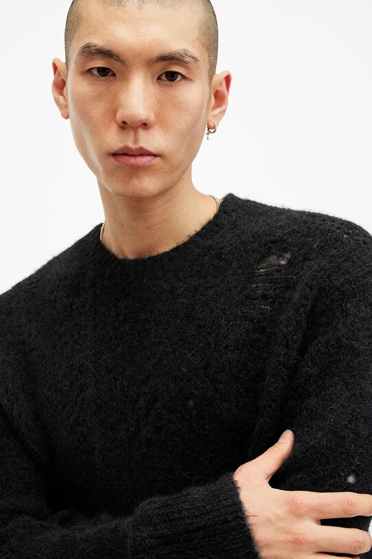 AllSaints pulover de lana HADWIN M046KB negru SS25