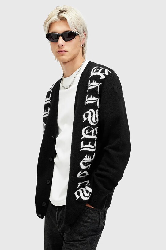 Кардиган с примесью шерсти AllSaints SCRIPTURE чёрный M065KB