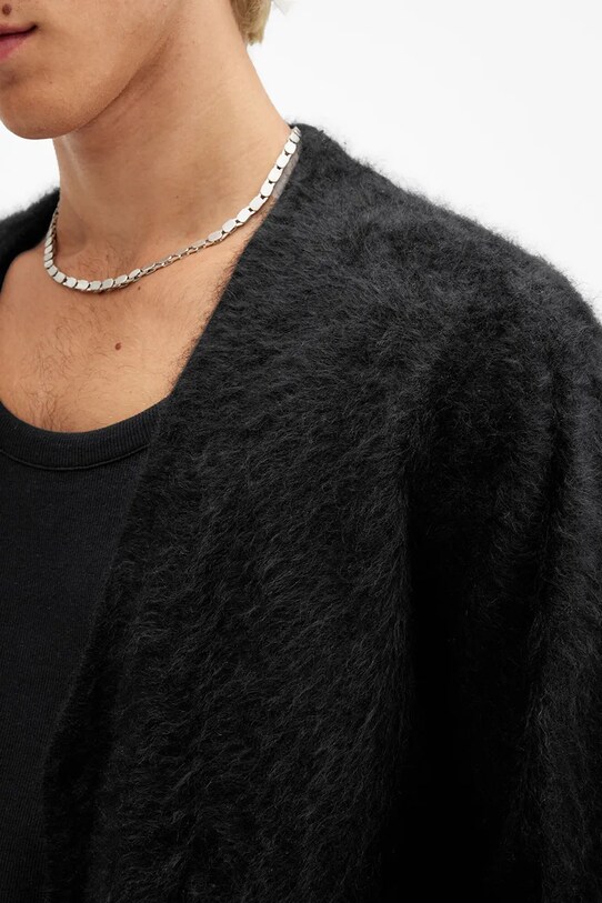 AllSaints kardigan kaszmirowy ABEL M080KB czarny SS25