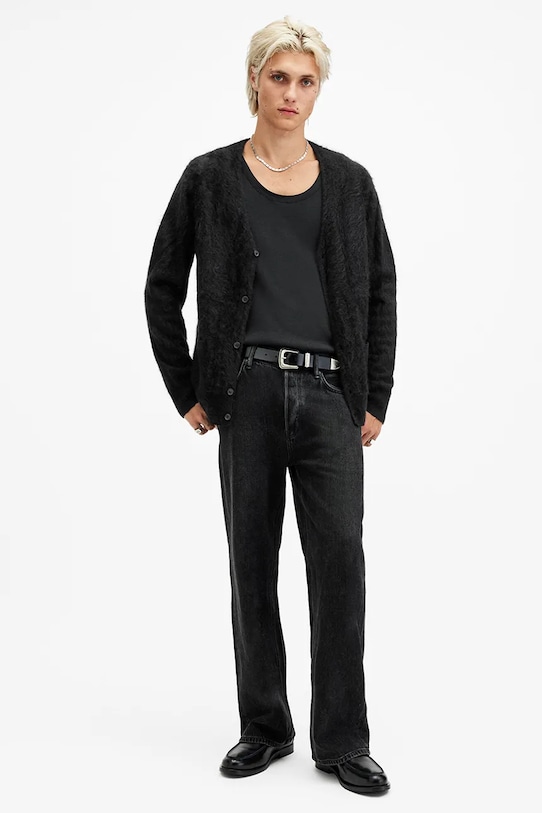 AllSaints kardigan kaszmirowy ABEL M080KB czarny