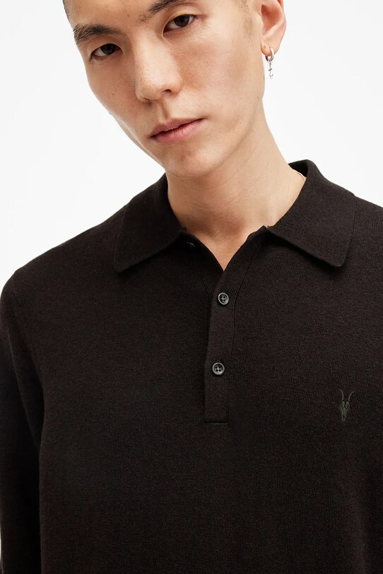 Шерстяной свитер AllSaints KILBURN M091KB коричневый SS25