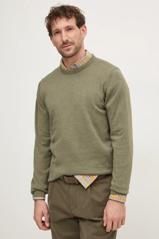 Бавовняний светр Barbour зелений MKN0932GN68