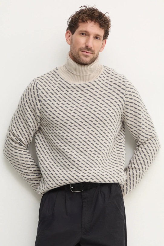 Вовняний светр Barbour щільний бежевий MKN1630ST14