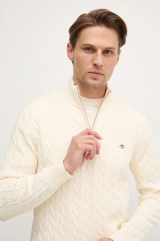 Gant sweter bawełniany beżowy 8050603