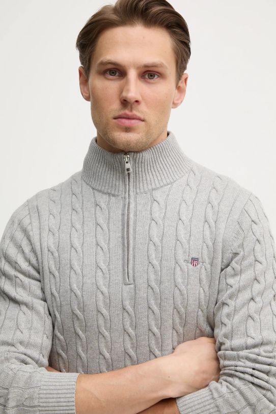 Gant sweter bawełniany 8050603 szary