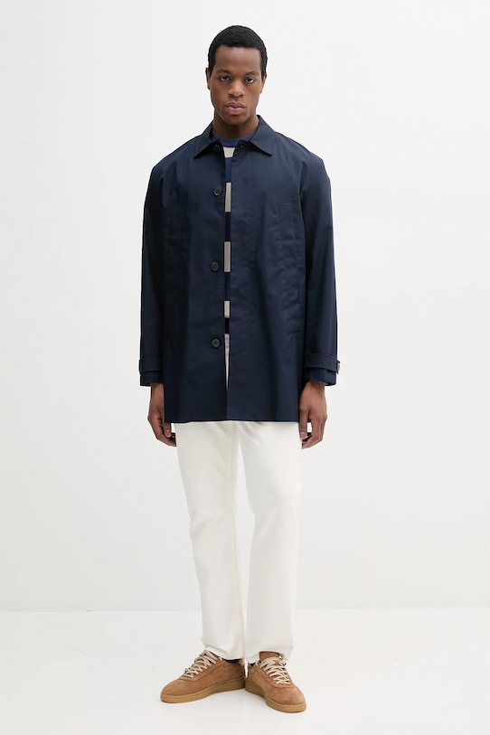 United Colors of Benetton pamut pulóver 1098K109F sötétkék SS25