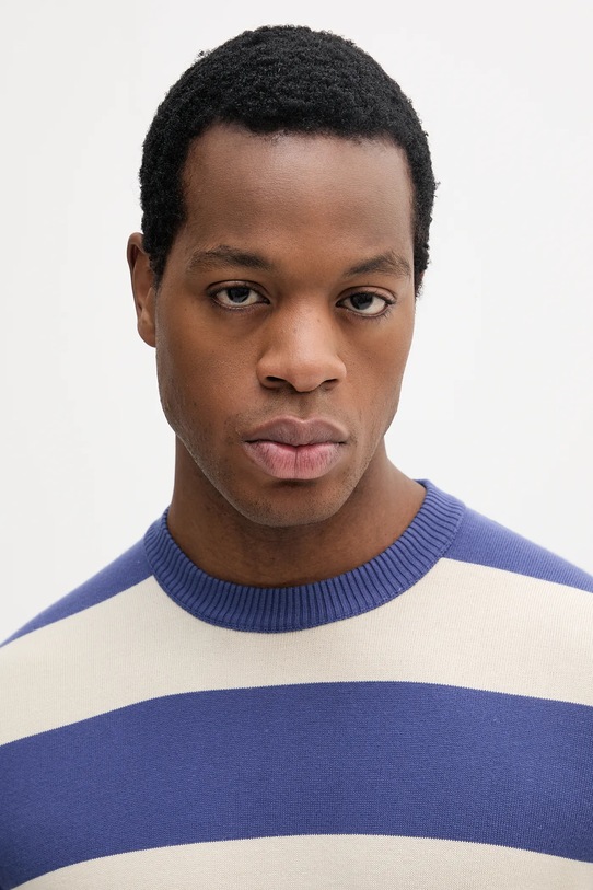 United Colors of Benetton pamut pulóver sötétkék 1098K109F