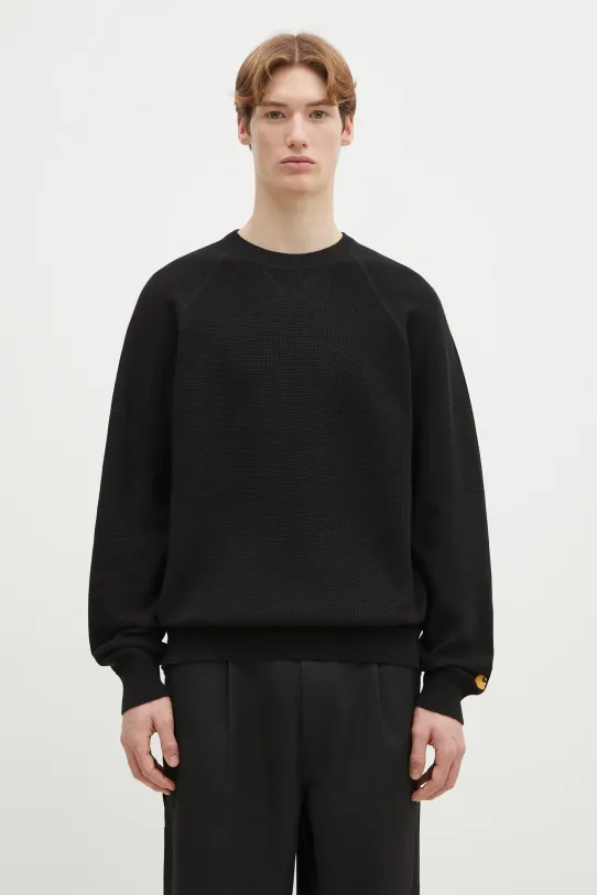 Pamučni pulover Carhartt WIP Chase Sweater bez uzorka crna I028581.00FXX