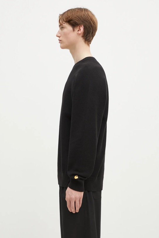 Pamučni pulover Carhartt WIP Chase Sweater I028581.00FXX crna SS25