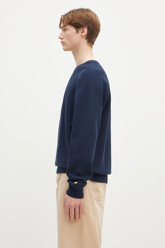 Хлопковый свитер Carhartt WIP Chase Sweater I028581.2MZXX тёмно-синий SS25