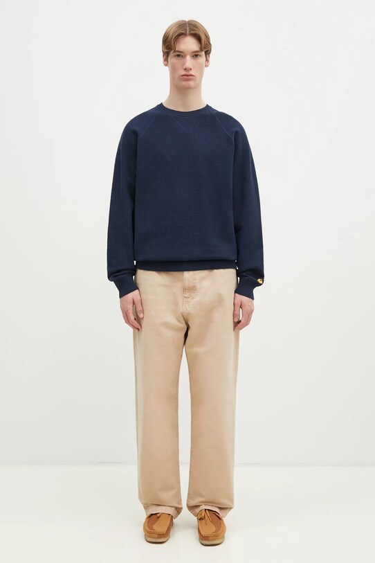 Хлопковый свитер Carhartt WIP Chase Sweater тёмно-синий I028581.2MZXX