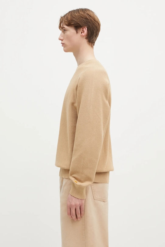 Βαμβακερό πουλόβερ Carhartt WIP Chase Sweater I028581.2N1XX μπεζ SS25